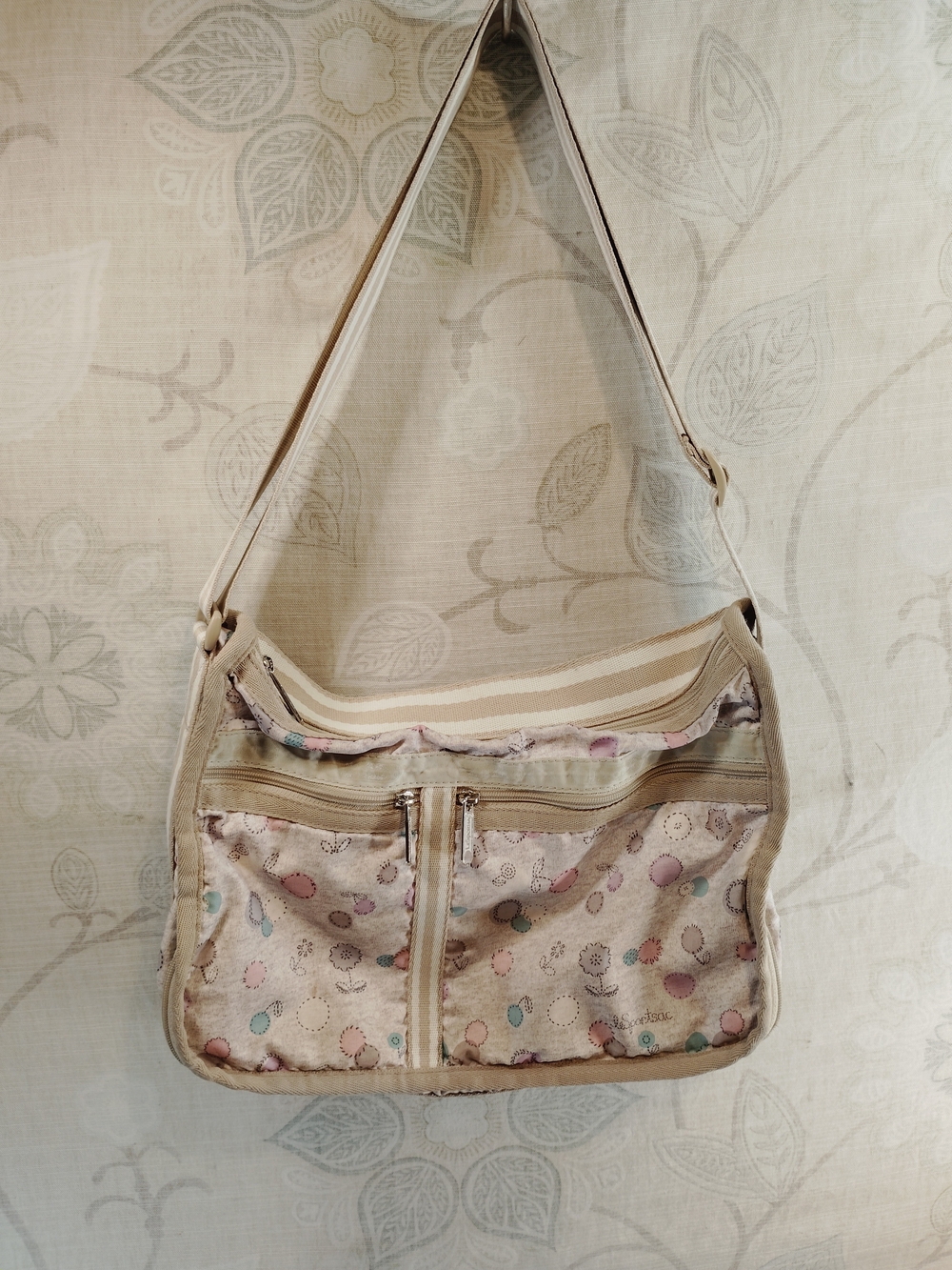 Lesportsac Beige Floral Dot Crossbody Bag